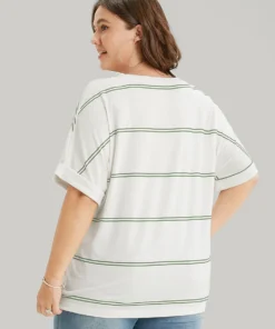 Striped Contrast Dolman Sleeve T-shirt -Clothing Shop 611443032 og dd70b4e7 0967 4a9c a386 693c25e327c0