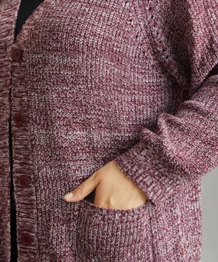 Heather Patched Pocket Open Front Cardigan -Clothing Shop 612188413 dh