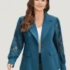 Suit Collar Contrast Lace Pocket Blazer 2 Suit Collar Contrast Lace Pocket Blazer -Clothing Shop 612409618 ph