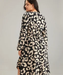 Geometric Pocket Elastic Waist Arc Hem Dress -Clothing Shop 617111790 tf