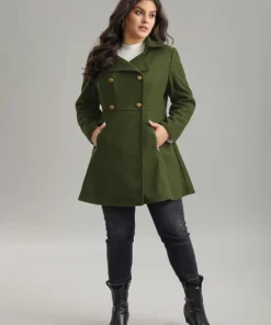 Lapel Collar Metal Detail Zipper Pocket Coat -Clothing Shop 617843698 fu