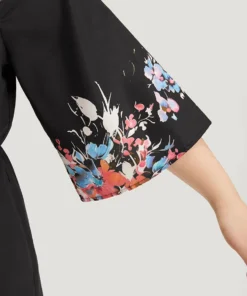 Boho Print Drawstring Pocket Flutter Sleeve Jumpsuit -Clothing Shop 617906050 hw