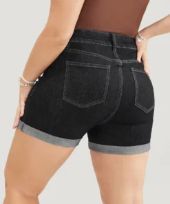 Skinny Very Stretchy Dark Wash Cuffed Hem Denim Shorts -Clothing Shop 618713650 yt 679ae4c1 b56f 4c58 afc5 9aa1f13b0579
