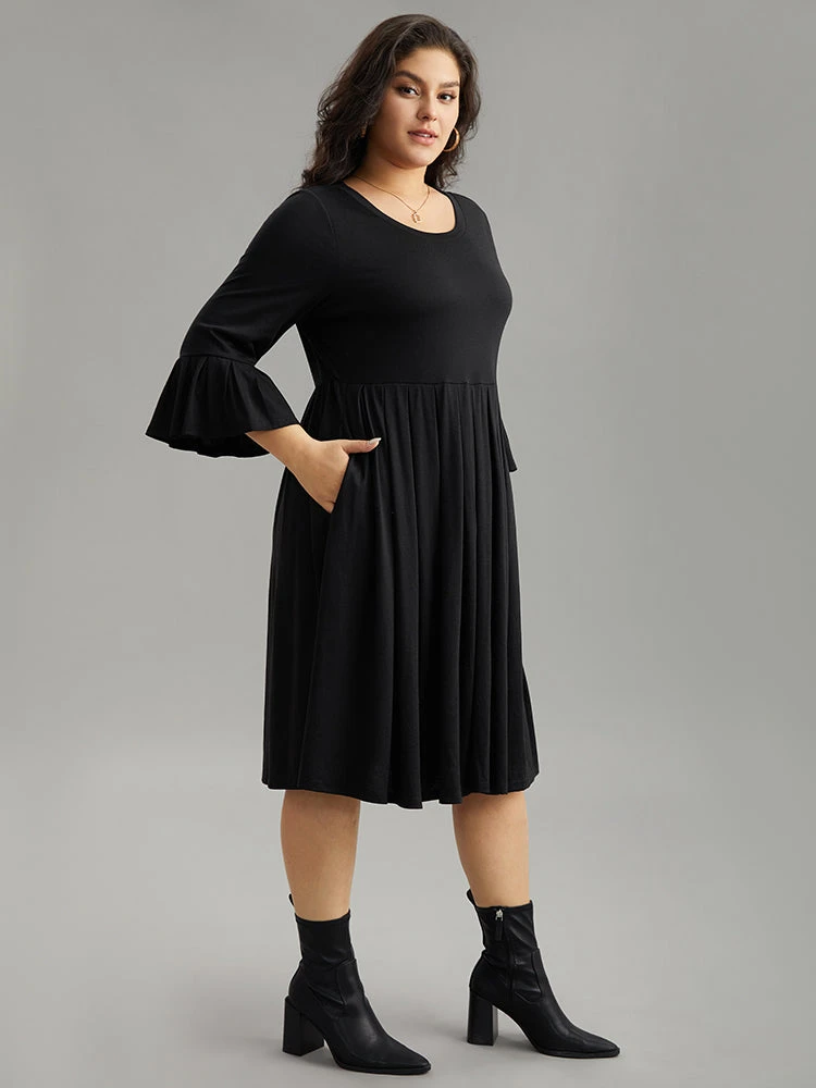 Supersoft Essentials Solid Ruffles Pleated Dress 6 Supersoft Essentials Solid Ruffles Pleated Dress - Image 4