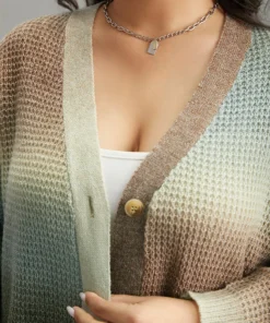 Ombre Heather Button Fly Cardigan 17 Ombre Heather Button Fly Cardigan -Clothing Shop 620327142 ij