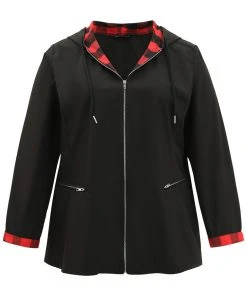 Halloween Zipper Drawstring Plaid Contrast Patchwork Jacket -Clothing Shop 620628223 dk 404e331e 80c1 4404 b4ba 300725cb83ac