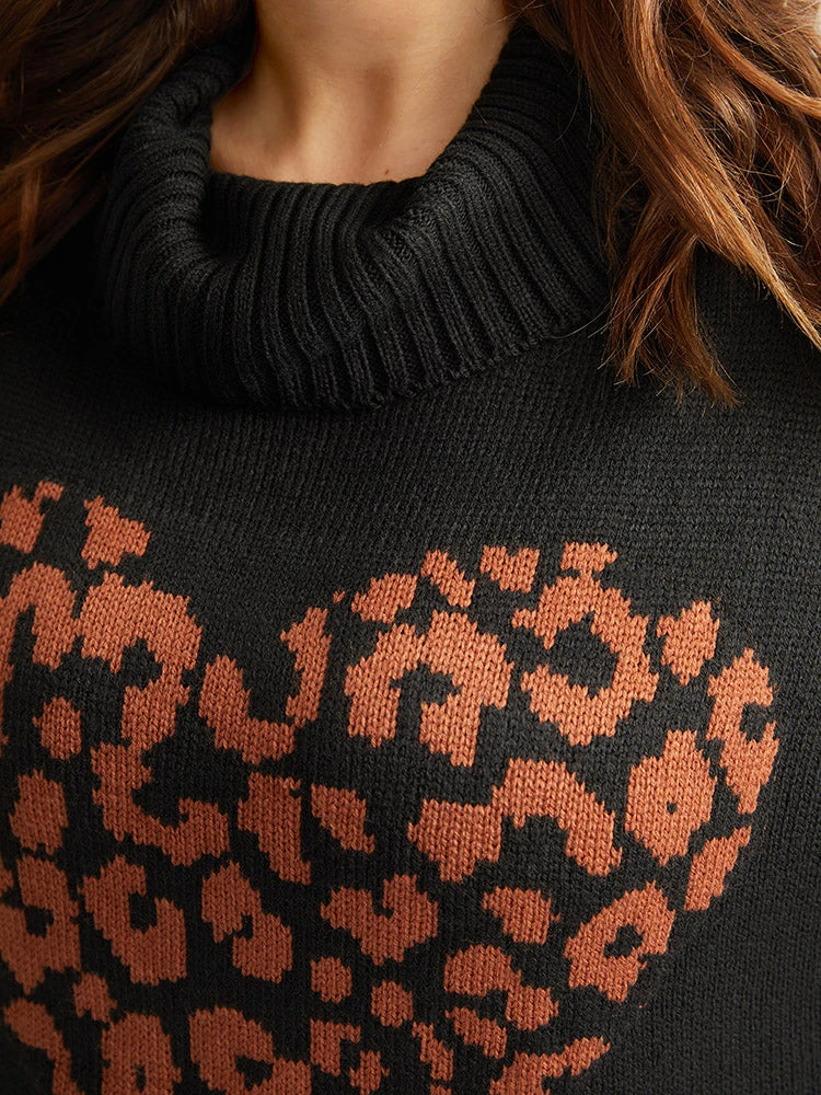 Hreat Print Contrast Turtle Neck Pullover 9 Hreat Print Contrast Turtle Neck Pullover - Image 7