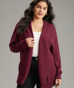 Supersoft Essentials Plain Texture Arc Hem Cardigan 31 Supersoft Essentials Plain Texture Arc Hem Cardigan -Clothing Shop 620690710 wi