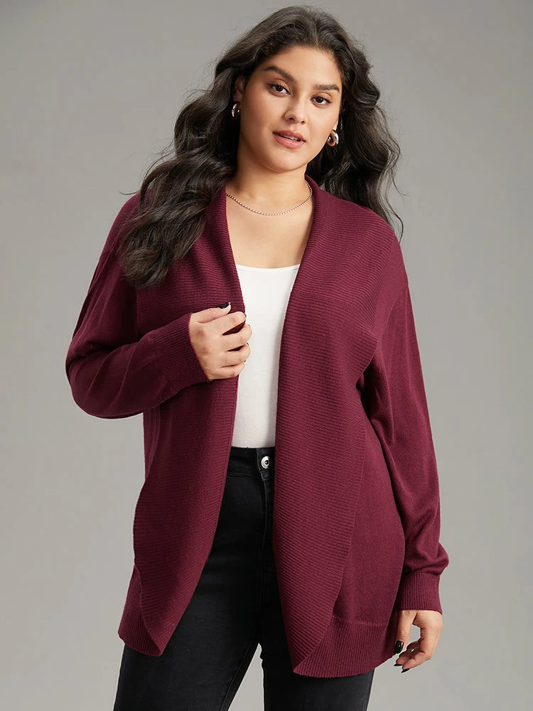 Supersoft Essentials Plain Texture Arc Hem Cardigan 12 Supersoft Essentials Plain Texture Arc Hem Cardigan - Image 10