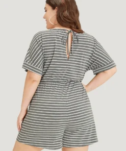 Striped Print Pocket Ties Elastic Waist Jumpsuit -Clothing Shop 622776351 gx 16402804 6259 433c a26f 7ead931cad88