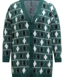 Supersoft Essentials Christmas Contrast Geometric Cardigan -Clothing Shop 62481525 ge