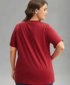 Christmas Print Round Neck Roll Sleeve T-shirt 16 Christmas Print Round Neck Roll Sleeve T-shirt -Clothing Shop 624956929 sg d3a55f6c 5692 4dd6 9a66 5b5a8d0b75be