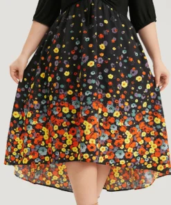 Floral Print Patchwork Drawstring Square Neck Dress 21 Floral Print Patchwork Drawstring Square Neck Dress -Clothing Shop 625421673 br