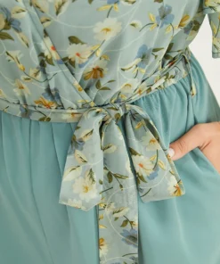 Floral Tiered Sleeve Belt Ruffle Pocket Wrap Jumpsuit -Clothing Shop 625437252 fc 271240f9 67d0 417a 8e8a e36edd30a945