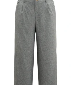 Plain Wide Leg Elastic Waist Pocket Pants -Clothing Shop 626202694 fm