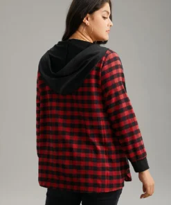 Plaid Patchwork Zipper Hooded Asymmetrical Hem Jacket 13 Plaid Patchwork Zipper Hooded Asymmetrical Hem Jacket -Clothing Shop 627651676 uf 7c512587 d7fe 4b3d b239 87723363e4fc