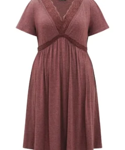 Supersoft Essentials Plain Guipure Lace Ruffles Pocket Pleated Dolman Sleeve Dress -Clothing Shop 627737436 eq