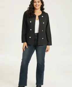 Halloween Solid Buckle Detail Jacket -Clothing Shop 627956086 de 314d1ea6 007c 4587 8a56 2ee95a112c07