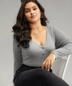 Supersoft Essentials Rib Knit Button Up Bodysuit 12 Supersoft Essentials Rib Knit Button Up Bodysuit -Clothing Shop 629436956 aw