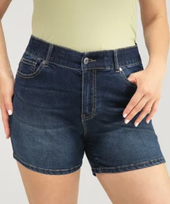 Very Stretchy High Rise Slant Pocket Denim Shorts