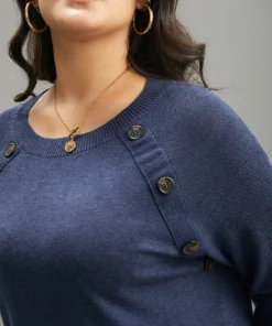 Supersoft Essentials Button Detail Raglan Sleeve Pullover -Clothing Shop 631642564 ju