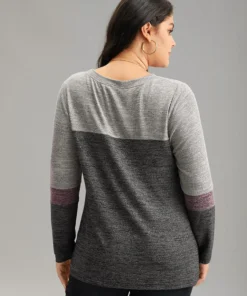 Heather Colorblock Contrast Crew Neck T-shirt 23 Heather Colorblock Contrast Crew Neck T-shirt -Clothing Shop 632016441 cl