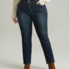Dark Wash Straight Leg High Rise Jeans -Clothing Shop 633238821 ha