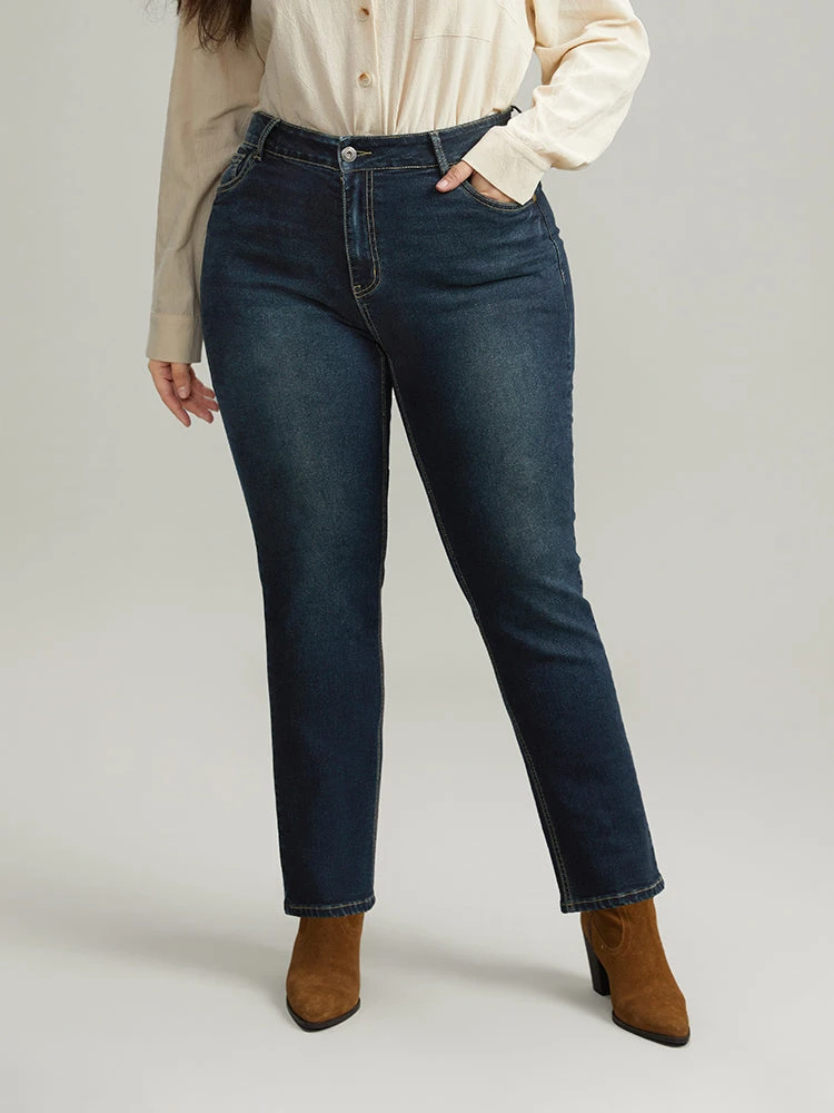 Dark Wash Straight Leg High Rise Jeans 3 Dark Wash Straight Leg High Rise Jeans