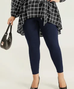 High Rise Pleated Elastic Waist Skinny Leggings -Clothing Shop 633303575 xm 56a0a824 ee49 40d2 8250 8166682a46af