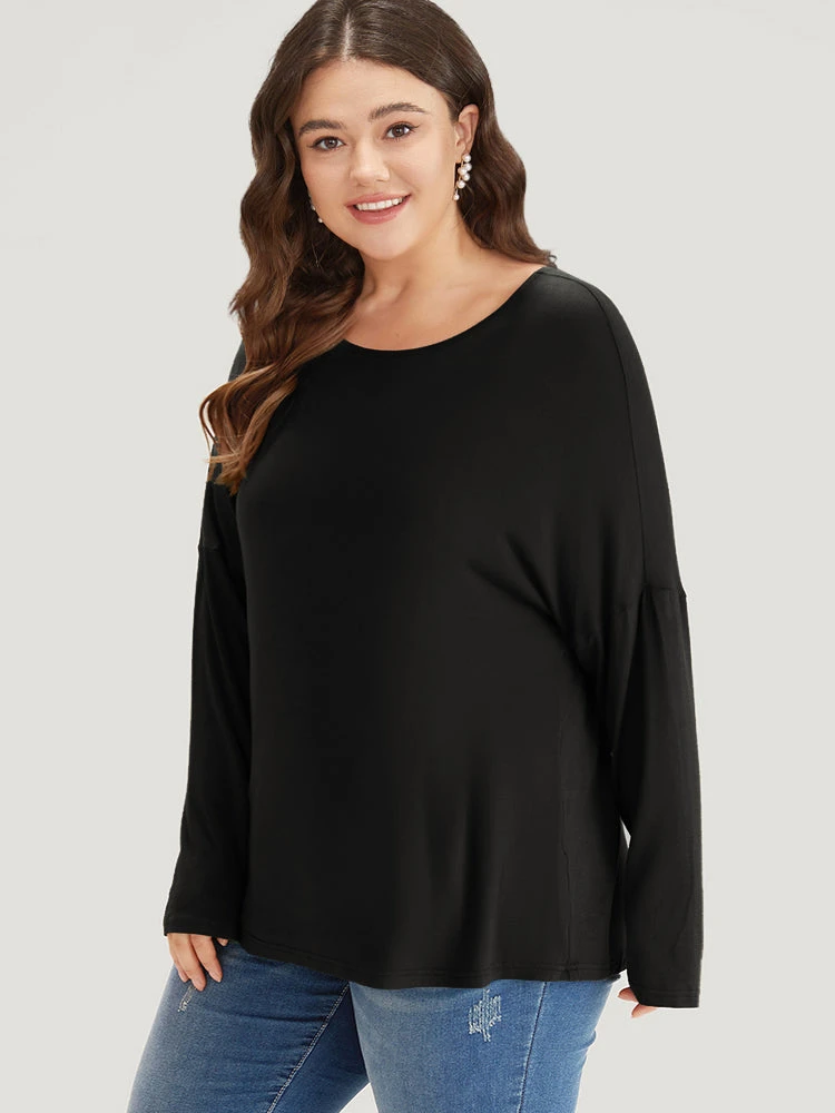 Supersoft Essentials Plain Batwing Sleeve Crew Neck T-shirt 15 Supersoft Essentials Plain Batwing Sleeve Crew Neck T-shirt - Image 13