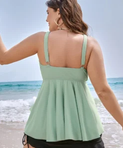 Knotted Front Ruffle Tiered Tankini Top -Clothing Shop 636719943 hi 38059f55 26b4 481f bbaa 5e72a61ce220