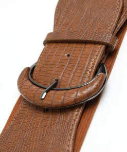 Crocodile Embossed Geo Buckle Elastic Belt -Clothing Shop 63758321 co a546c2c8 fb67 4b71 9787 2117fe168269