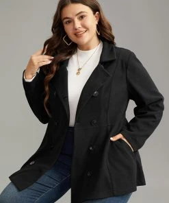 Anti-Wrinkle Lapel Collar Double Breasted Blazer