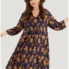 Supersoft Essentials Floral Print Pocket V Neck Dress