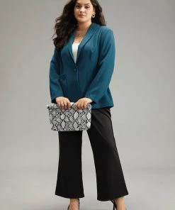 Anti-Wrinkle Lapel Collar Pocket Blazer 13 Anti-Wrinkle Lapel Collar Pocket Blazer -Clothing Shop 639918806 gs