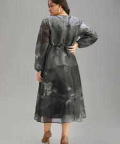 Floral Mesh Patchwork Pocket Elastic Waist Dress -Clothing Shop 640586052 mq 10fa604c bd93 4e49 8d0a 0298291cbfa8