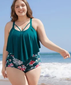 Floral Patchwork Asymmetrical Ruffles Sculpt Waist One Piece Swimsuit 21 Floral Patchwork Asymmetrical Ruffles Sculpt Waist One Piece Swimsuit -Clothing Shop 641024894 op