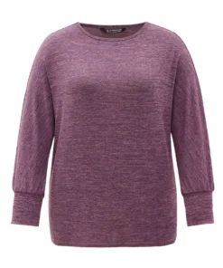 Plain Heather Elastic Cuffs Dolman Sleeve T-shirt -Clothing Shop 642467444 hb d503473c 1d11 454d a58d a9345055b8af
