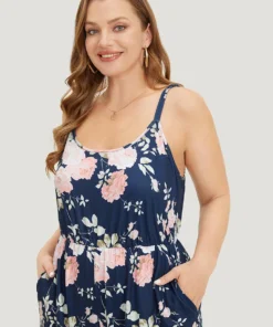 Floral Print Pocket Scoop Neck Cami Jumpsuit 19 Floral Print Pocket Scoop Neck Cami Jumpsuit -Clothing Shop 6453659 zm
