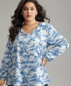 Landscape Print Tie Neck Blouse 12 Landscape Print Tie Neck Blouse -Clothing Shop 646800614 ga e5a5d91d 0882 4161 bc04 c345f49009c9