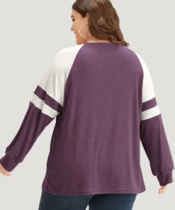 Colorblock Contrast Stitch Raglan Sleeve T-shirt -Clothing Shop 648936215 ne f2b9bbae b4ed 4c1d 8bcc c9469cf16ba2