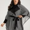 Houndstooth Dolman Sleeve Lapel Collar Belted Coat -Clothing Shop 649254252 nh 7010bfc4 e609 41f4 bdf4 37e0f2ee81c1