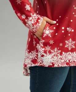 Christmas Snowflake Raglan Sleeve High Low Hem T-shirt -Clothing Shop 649924828 hp 425fc0ef f390 4ab8 89ae d4c9901a25a3
