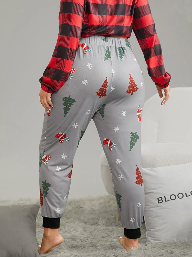 Christmas Trees Print Drawstring Sleep Bottoms 4 Christmas Trees Print Drawstring Sleep Bottoms - Image 2