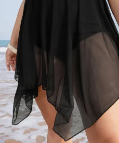 Floral Print Drawstring Sculpt Waist Mesh Hanky Hem Swim Dress 19 Floral Print Drawstring Sculpt Waist Mesh Hanky Hem Swim Dress -Clothing Shop 651096290 kv