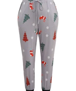 Christmas Trees Print Drawstring Sleep Bottoms 11 Christmas Trees Print Drawstring Sleep Bottoms -Clothing Shop 651550632 hx