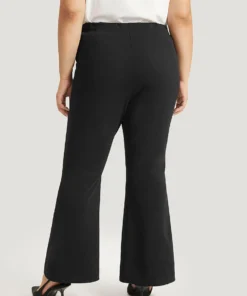 Solid Pocket Flare Leg Elastic Waist Pants 20 Solid Pocket Flare Leg Elastic Waist Pants -Clothing Shop 653599733 gz