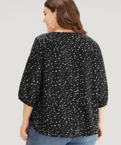 Polka Dot Knot Neck Arc Hem Blouse -Clothing Shop 653710331 fz 10bb0f66 9aa2 4393 92f5 1d3f02c9455b