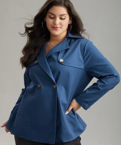 Anti-Wrinkle Solid Pocket Button Up Windbreaker