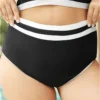 Contrast Trim High Waist Bikini Bottom -Clothing Shop 655049362 jc